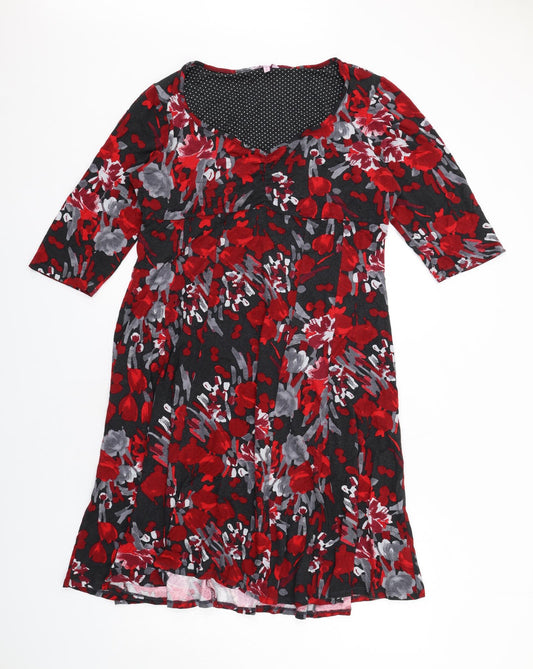 Per Una Womens Multicoloured Geometric Viscose A-Line Size 18 Sweetheart Pullover