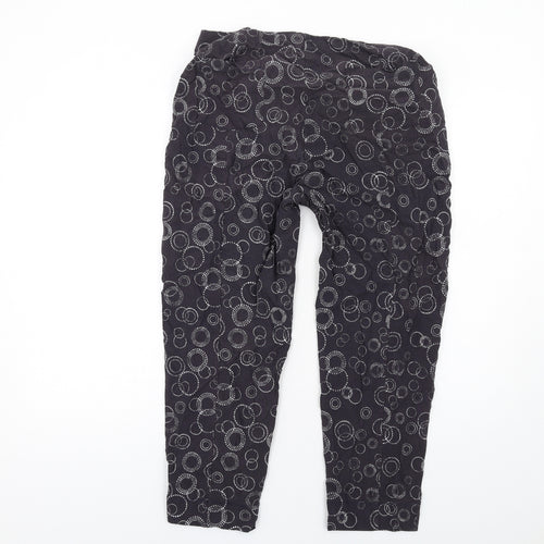 TIGI Womens Grey Geometric Viscose Cropped Trousers Size 18 L25 in Regular Zip