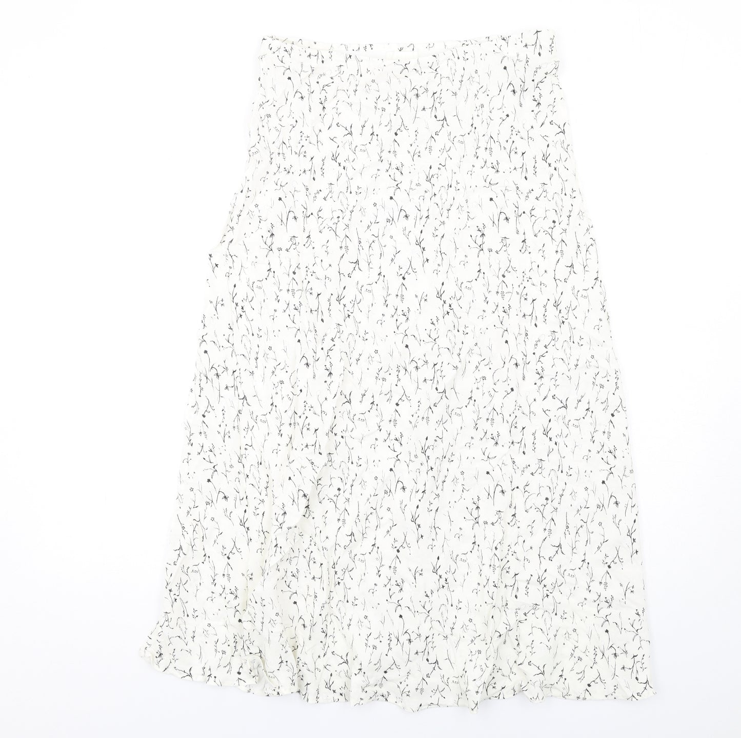 H&M Womens White Floral Viscose Maxi Skirt Size M