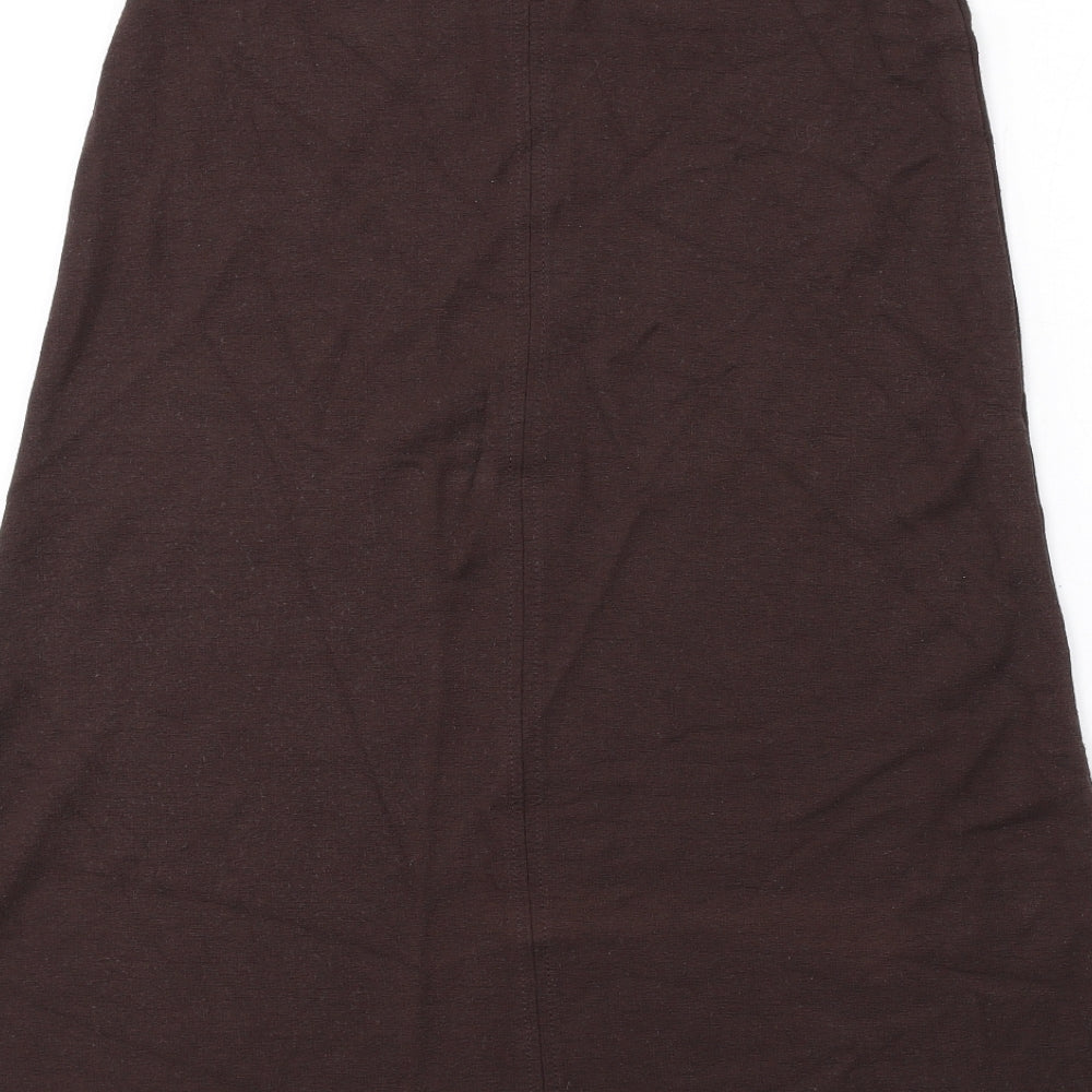 Marks and Spencer Womens Brown Viscose A-Line Skirt Size 8