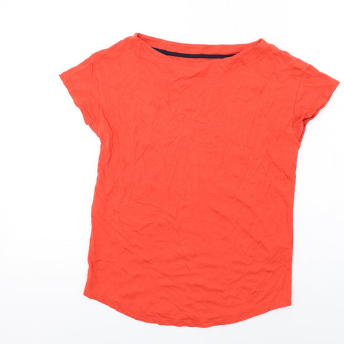 Boden Womens Orange Cotton Basic T-Shirt Size 10 Round Neck