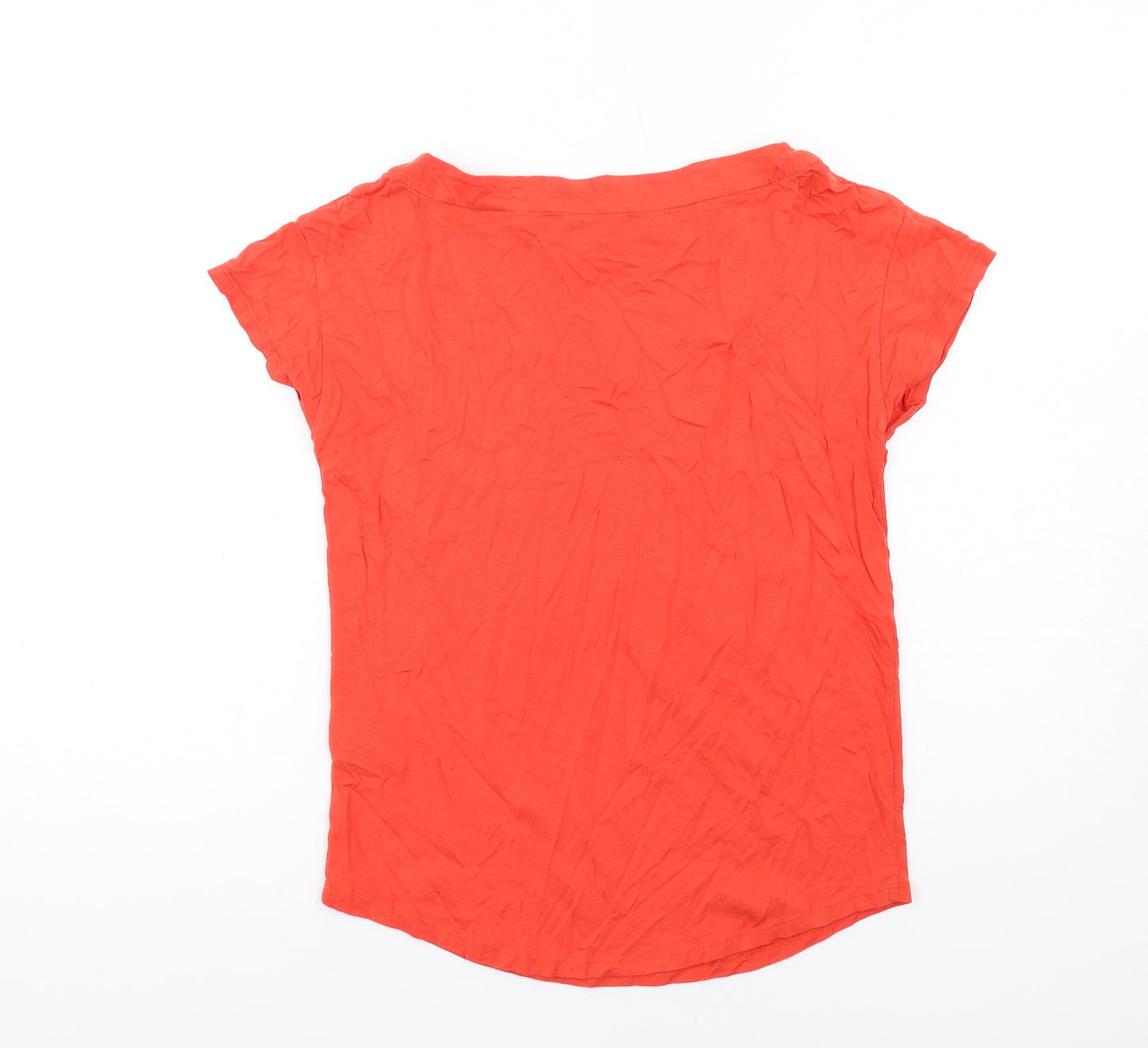 Boden Womens Orange Cotton Basic T-Shirt Size 10 Round Neck