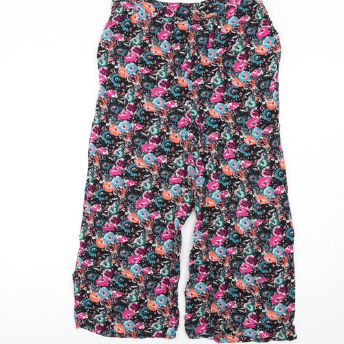NEXT Womens Multicoloured Geometric Viscose Trousers Size 10 L22 in Regular
