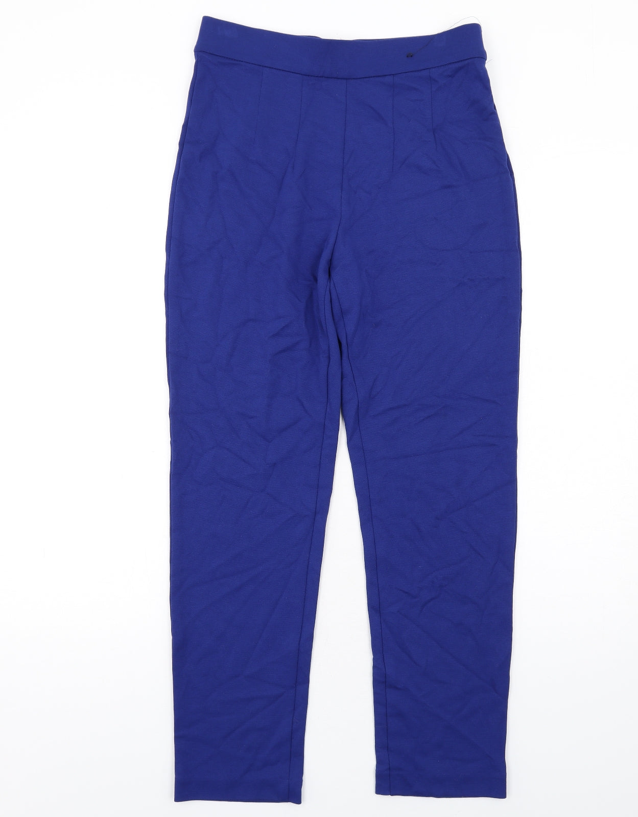Marks and Spencer Womens Blue Viscose Trousers Size 10 L27 in Regular