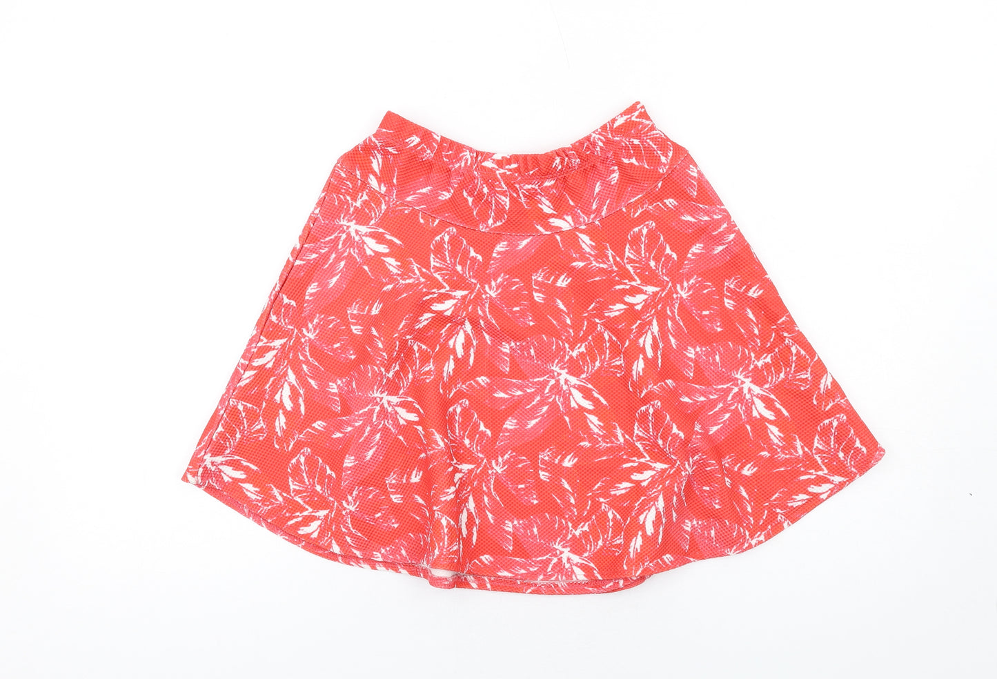 Bik Bok Womens Red Geometric Polyester Skater Skirt Size 10