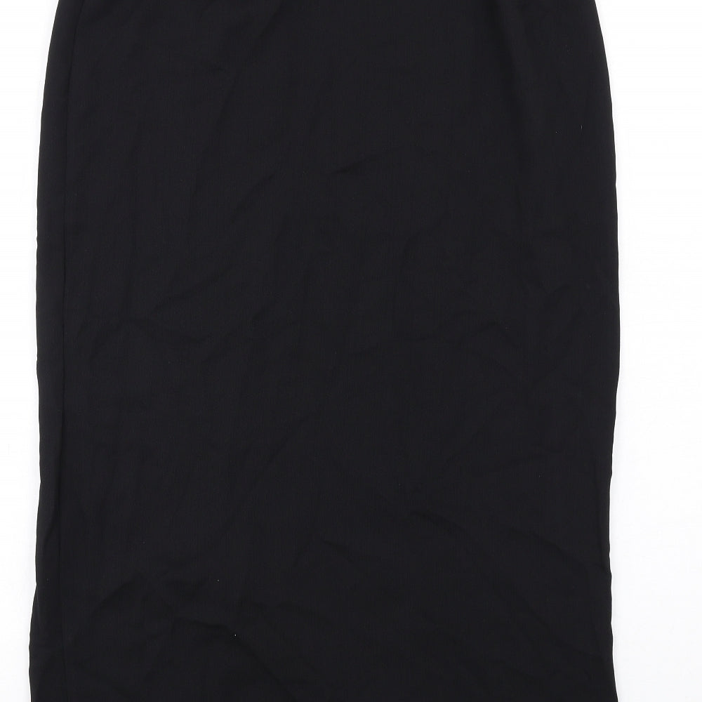 Dorothy Perkins Womens Black Polyester Straight & Pencil Skirt Size 12 Button