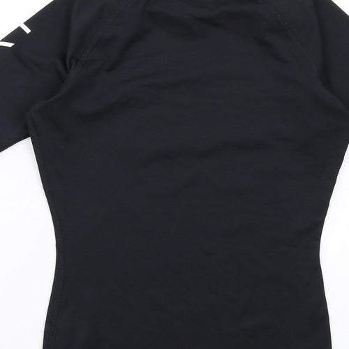 ROXY Womens Black Polyester Basic T-Shirt Size XS Mock Neck Pullover