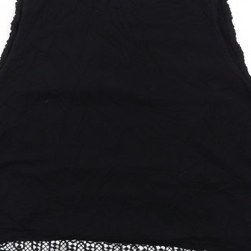 Select Womens Black Polyester Basic Tank Size 12 Round Neck