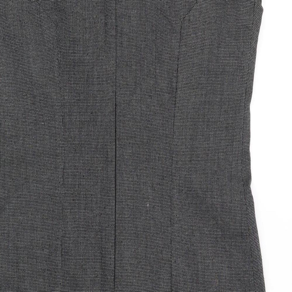 Zara Womens Grey Polyester Pencil Dress Size L Round Neck Zip