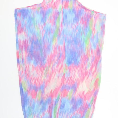 Topshop Womens Multicoloured Geometric Polyester Tank Dress Size M V-Neck Pullover