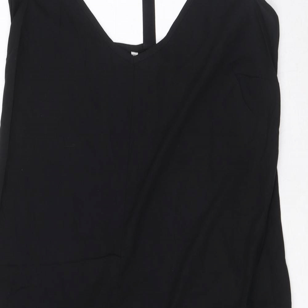 NEXT Womens Black Viscose Tank Dress Size 12 Scoop Neck Pullover