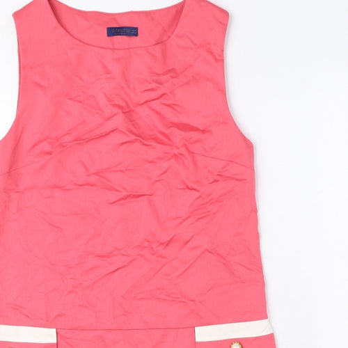 VIVI Boutique Womens Pink Viscose Pencil Dress Size 14 Crew Neck Zip