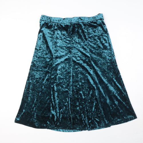 Artigiano Womens Blue Cotton A-Line Skirt Size 16