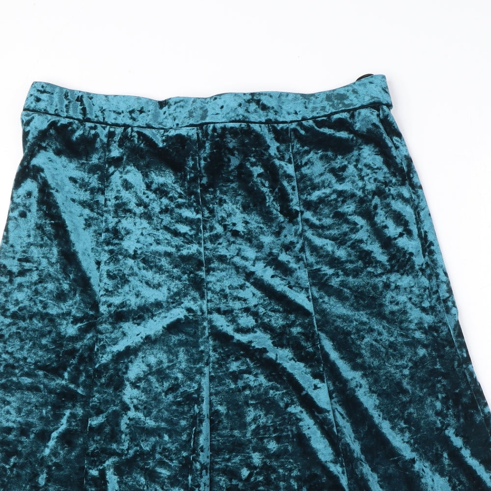 Artigiano Womens Blue Cotton A-Line Skirt Size 16
