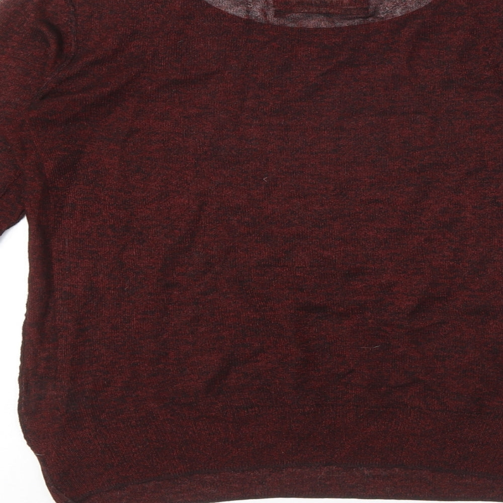 AllSaints Womens Red Round Neck Viscose Pullover Jumper Size 8