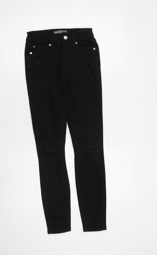 Denim & Co. Womens Black Cotton Skinny Jeans Size 6 L27 in Regular Zip