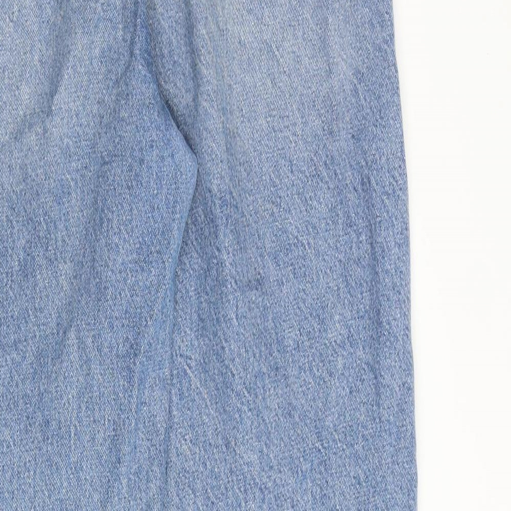 Very Womens Blue Cotton Wide-Leg Jeans Size 10 L32 in Regular Zip