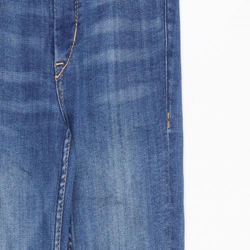 H&M Womens Blue Cotton Straight Jeans Size 27 in L26 in Slim Zip