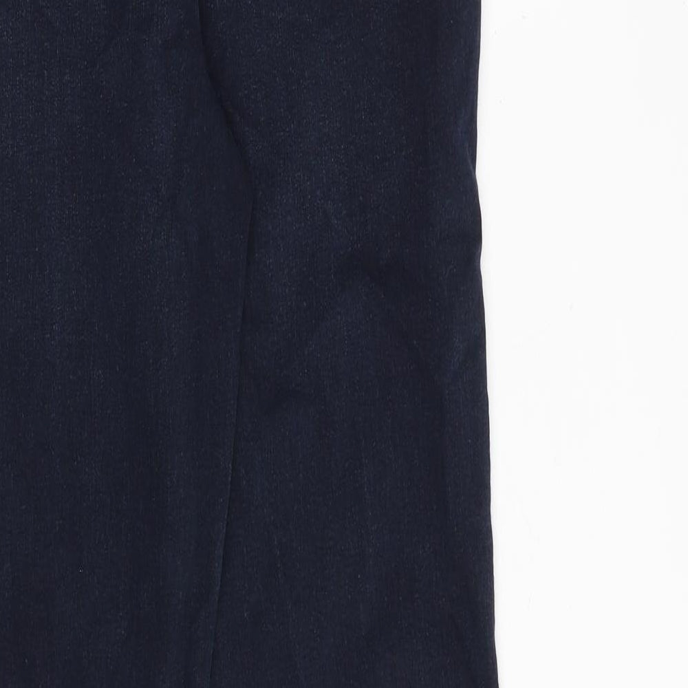 Marks and Spencer Womens Blue Cotton Flared Jeans Size 12 L31 in Regular Zip