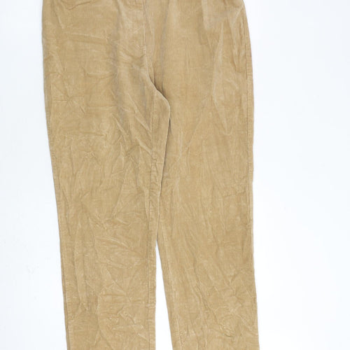 Jones Sport Womens Brown Cotton Trousers Size 12 L30 in Regular Zip