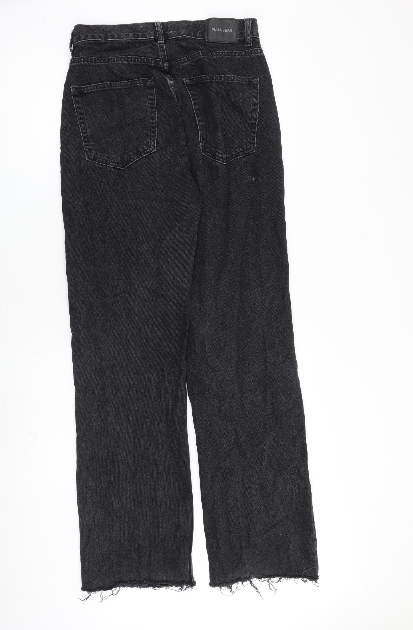 H&M Womens Black Cotton Straight Jeans Size 10 L32 in Regular Zip