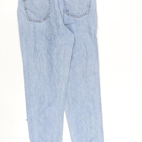 Missguided Womens Blue Cotton Mom Jeans Size 6 L26 in Regular Zip