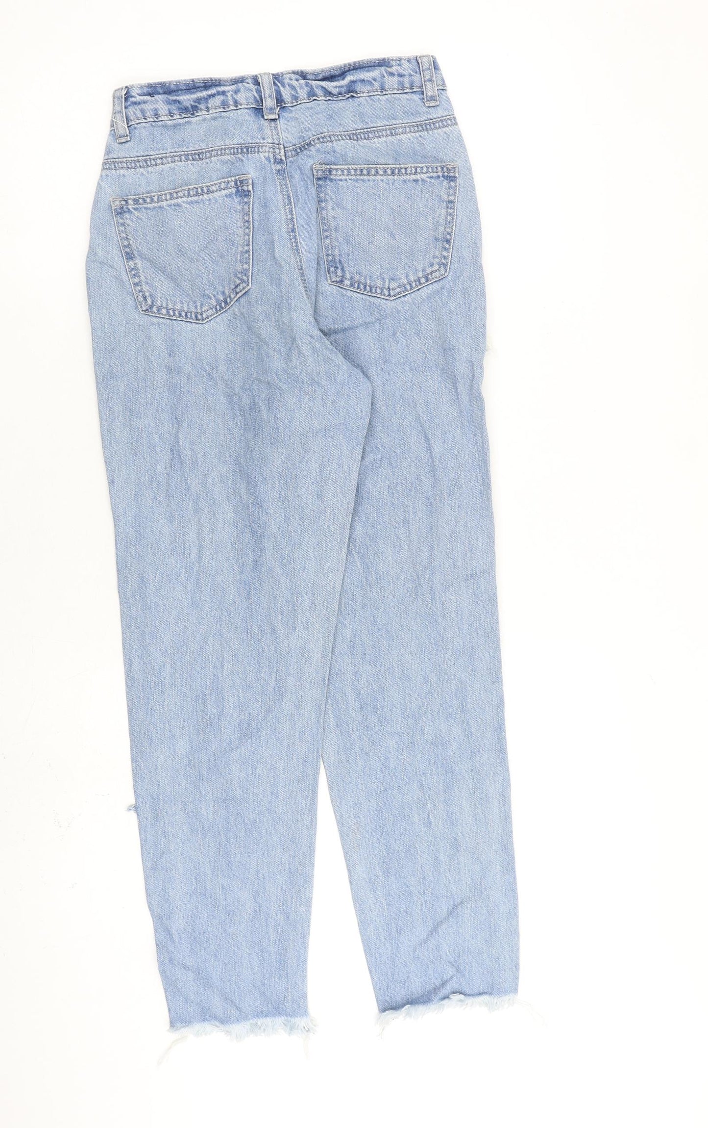 Missguided Womens Blue Cotton Mom Jeans Size 6 L26 in Regular Zip