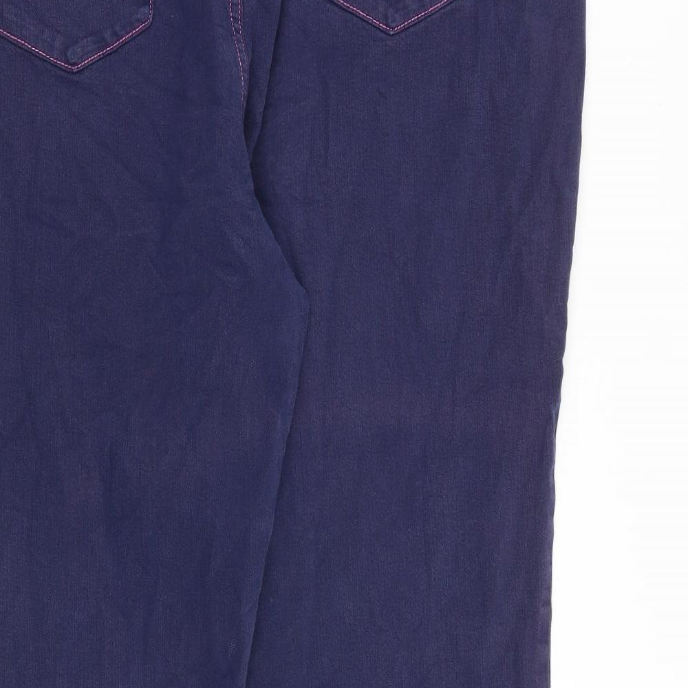 Classic Womens Blue Cotton Cropped Jeans Size 20 L26 in Regular Zip