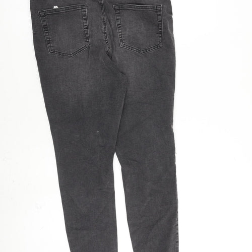 Denim & Co. Womens Grey Cotton Skinny Jeans Size 16 L26 in Regular Zip
