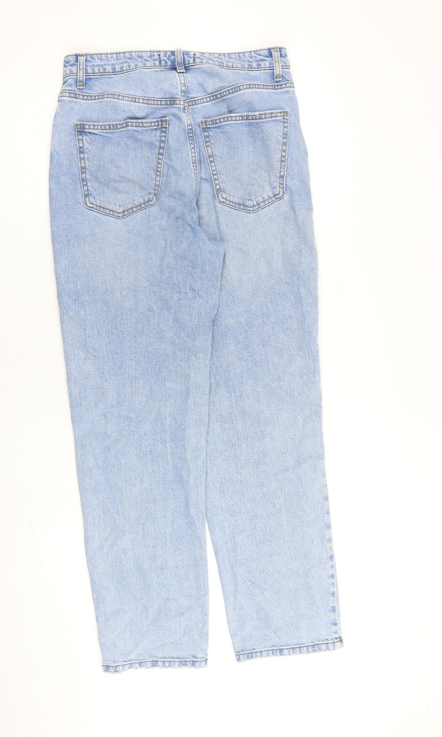 Denim & Co. Womens Blue Cotton Boyfriend Jeans Size 10 L29 in Regular Zip