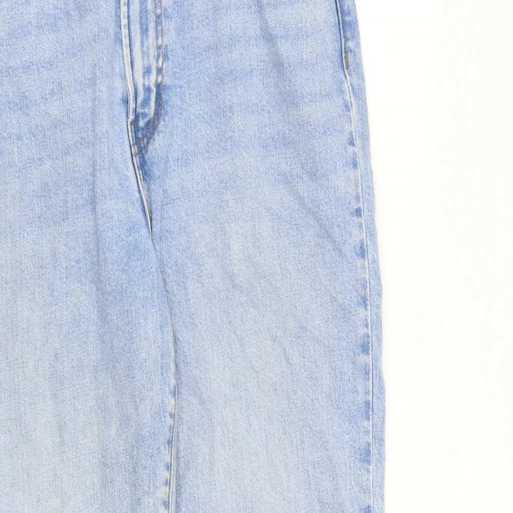 Denim & Co. Womens Blue Cotton Boyfriend Jeans Size 10 L29 in Regular Zip