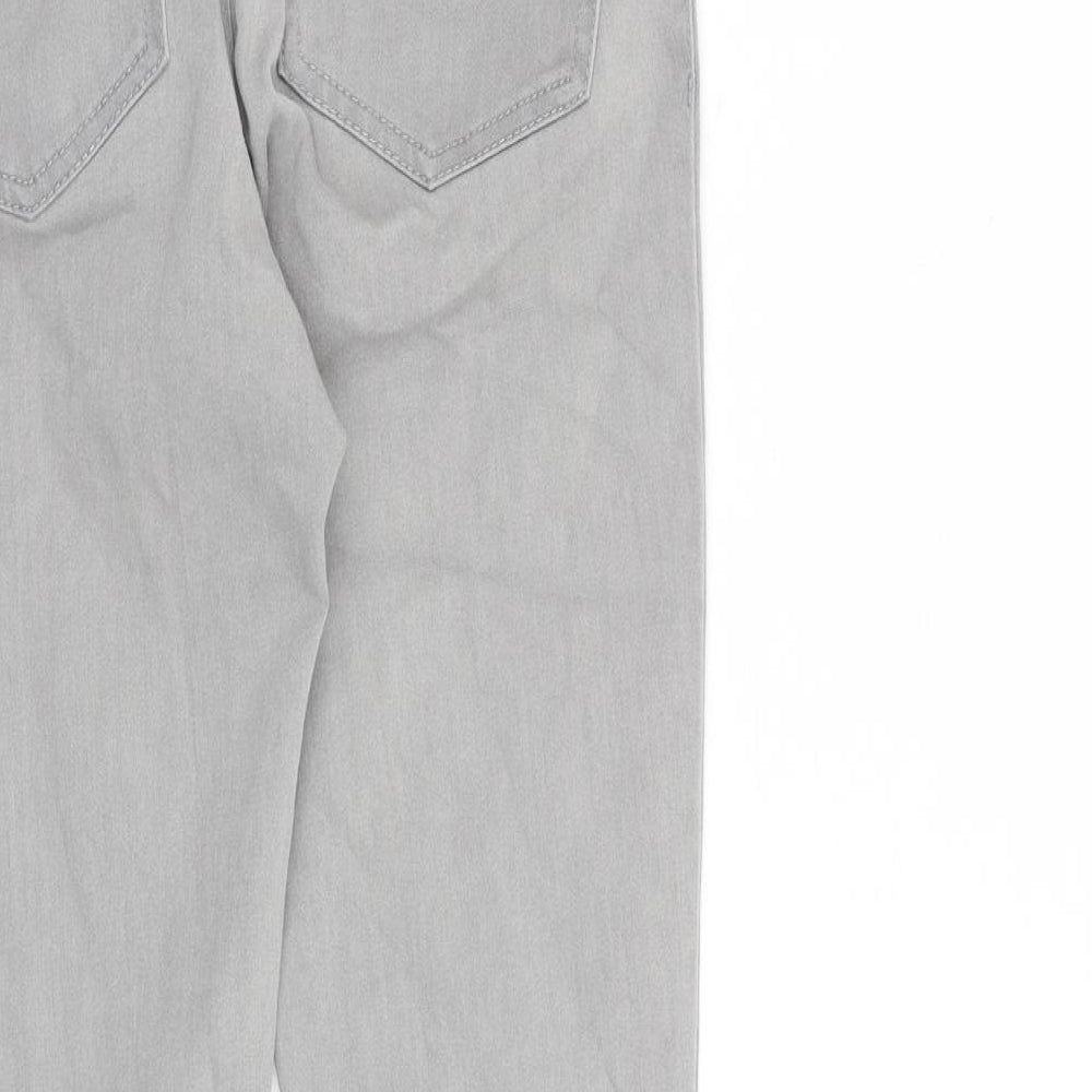 Denim & Co. Womens Grey Cotton Skinny Jeans Size 10 L28 in Slim Zip