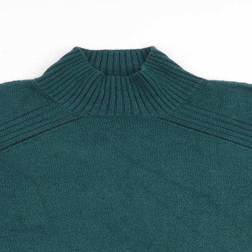 River Island Womens Green Mock Neck Acrylic Pullover Jumper Size M