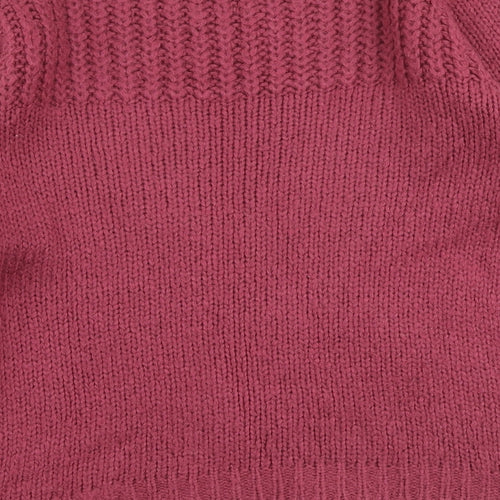 Miss Selfridge Womens Pink Round Neck Acrylic Pullover Jumper Size 6