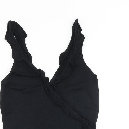 Hobbs Womens Black Polyester Basic Tank Size 10 V-Neck