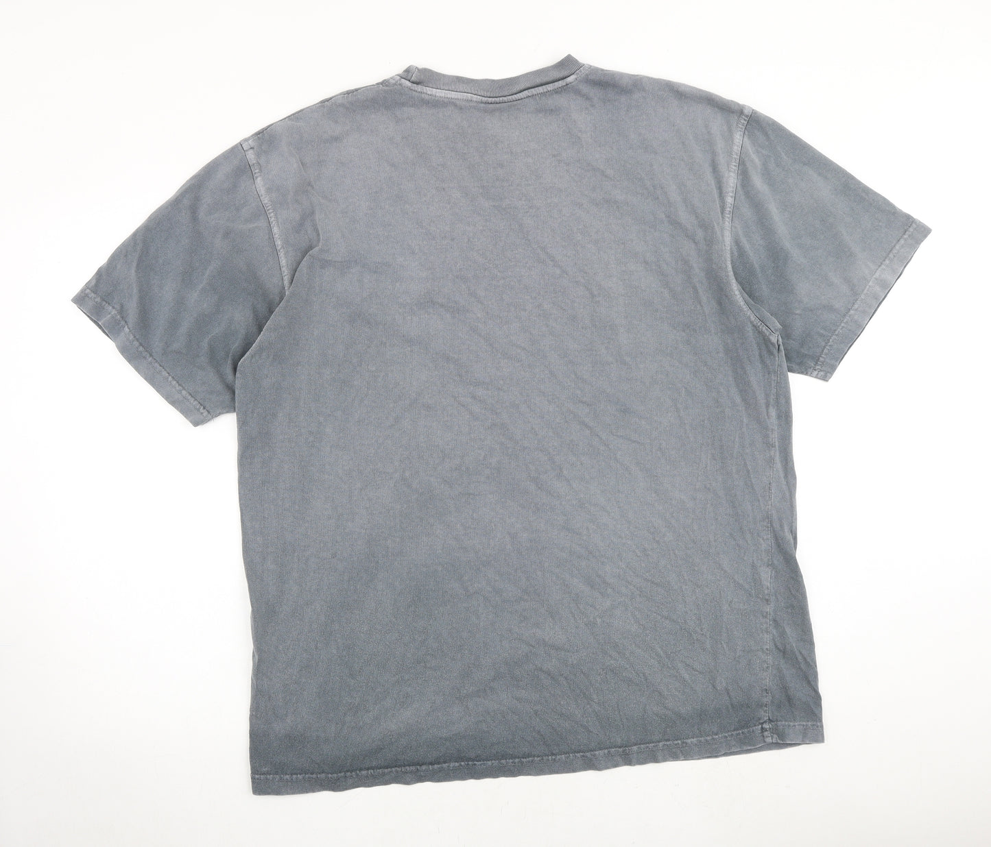 Weird Fish Mens Grey Cotton T-Shirt Size L Crew Neck