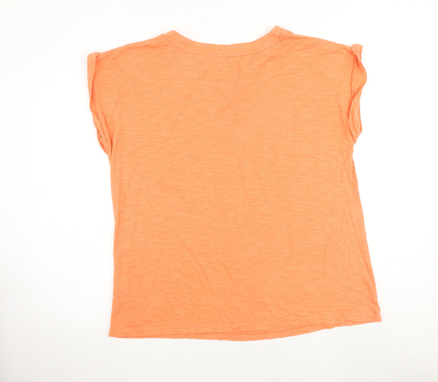 Crew Clothing Womens Orange Cotton Basic T-Shirt Size 14 Henley