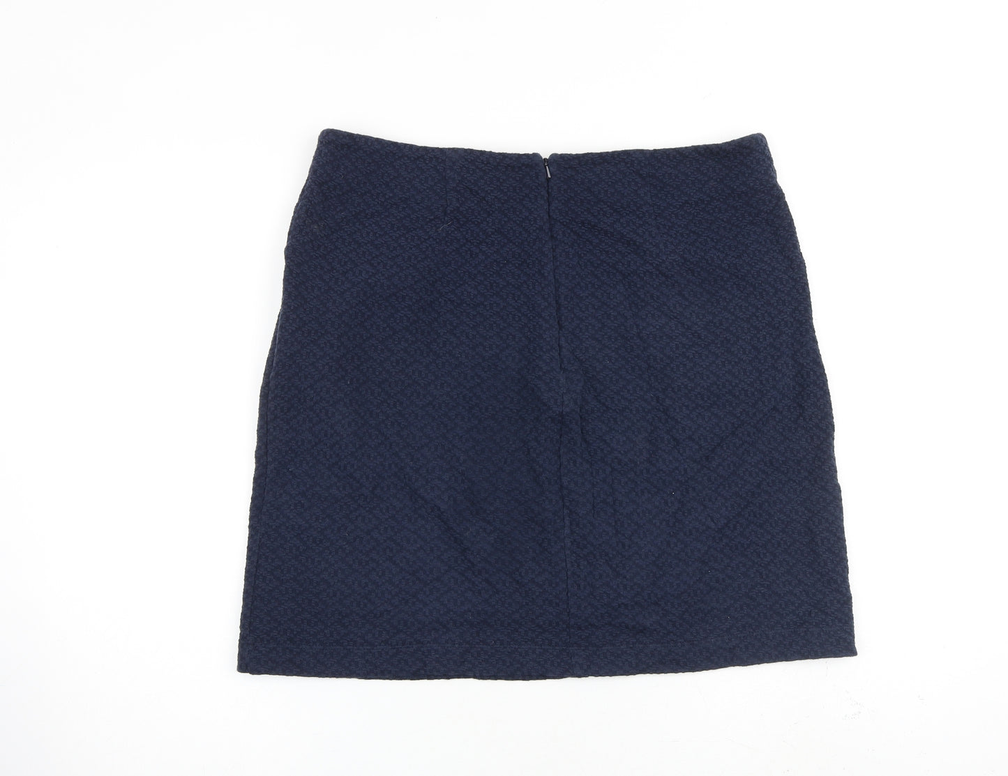 Fat Face Womens Blue Argyle/Diamond Cotton A-Line Skirt Size 12 Zip