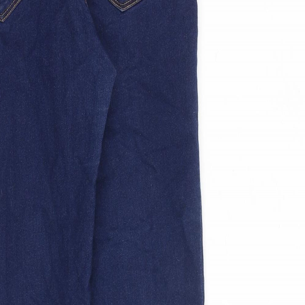 Denim & Co. Womens Blue Cotton Skinny Jeans Size 14 L28 in Slim Zip