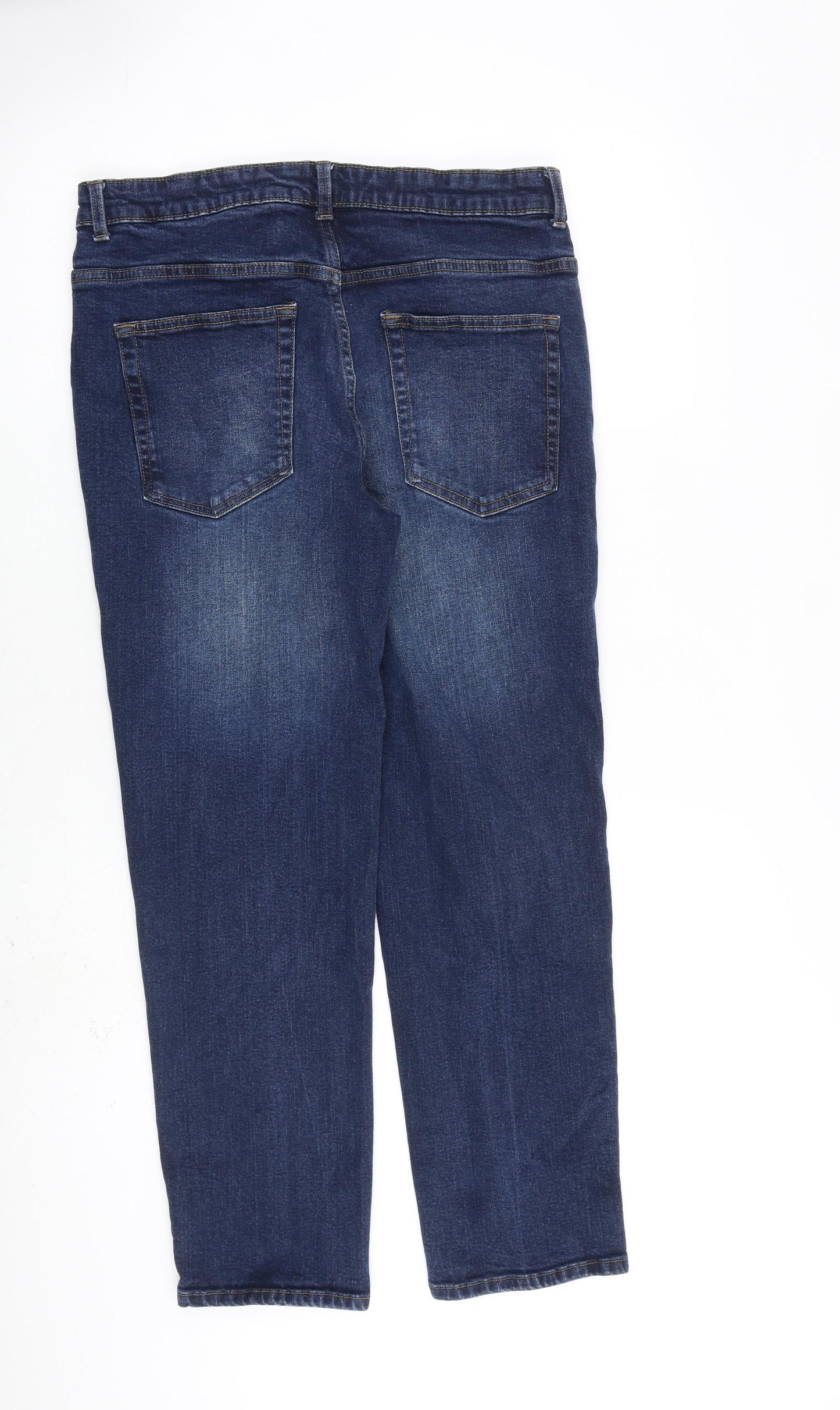 TU Mens Blue Cotton Straight Jeans Size 32 in L28 in Regular Zip