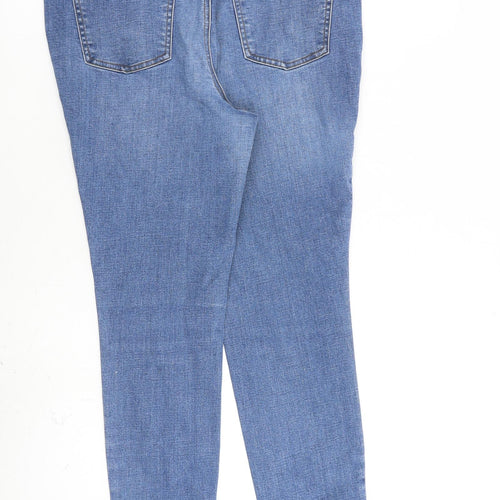 TU Womens Blue Cotton Skinny Jeans Size 12 L26 in Slim Zip