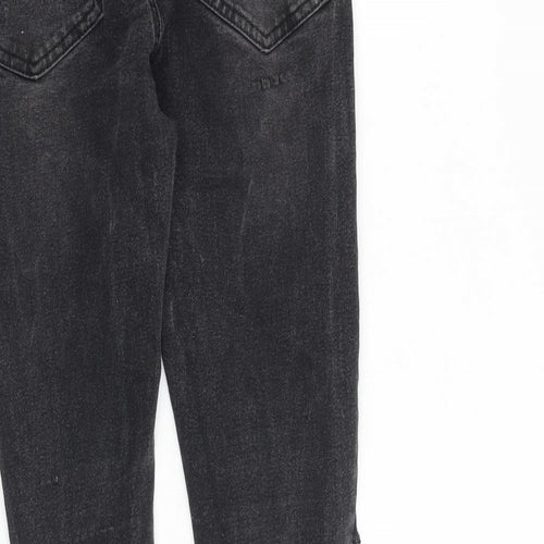 Boohoo Mens Grey Cotton Skinny Jeans Size 28 in L32 in Slim Zip