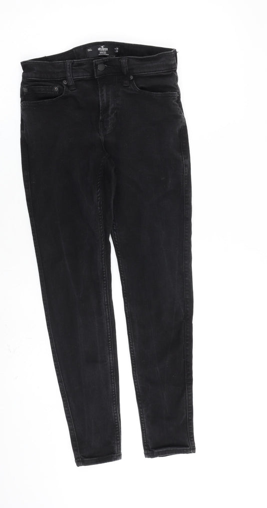 Hollister Womens Black Cotton Skinny Jeans Size 28 in L30 in Slim Zip