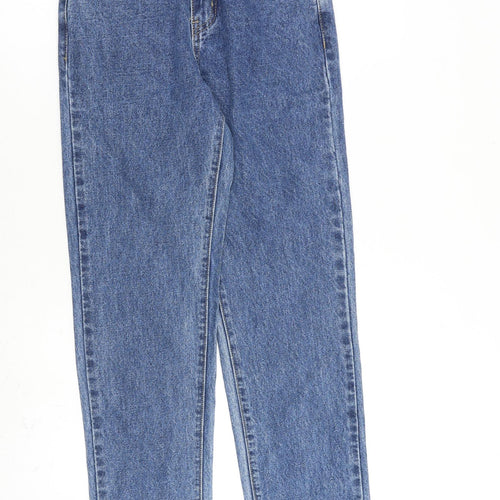 Cotton On Womens Blue Cotton Straight Jeans Size 8 L28 in Regular Zip