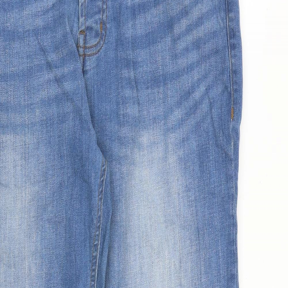 Denim & Co. Mens Blue Cotton Straight Jeans Size 34 in L30 in Slim Button