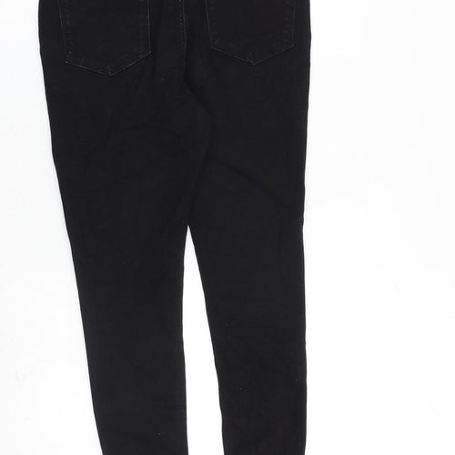 Very Womens Black Cotton Skinny Jeans Size 12 L27 in Slim Button