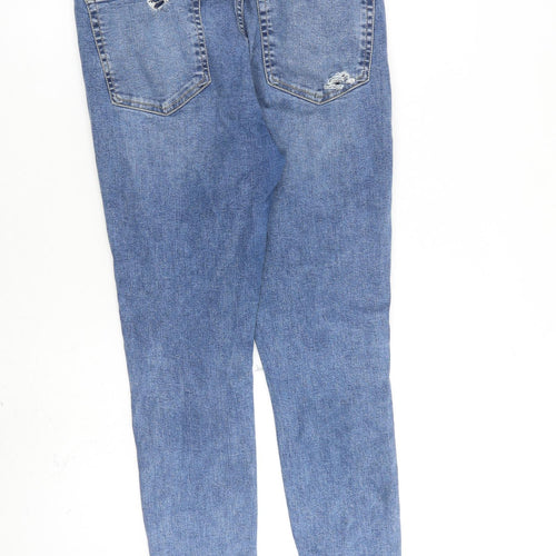 Topshop Womens Blue Cotton Skinny Jeans Size 32 in L30 in Regular Zip