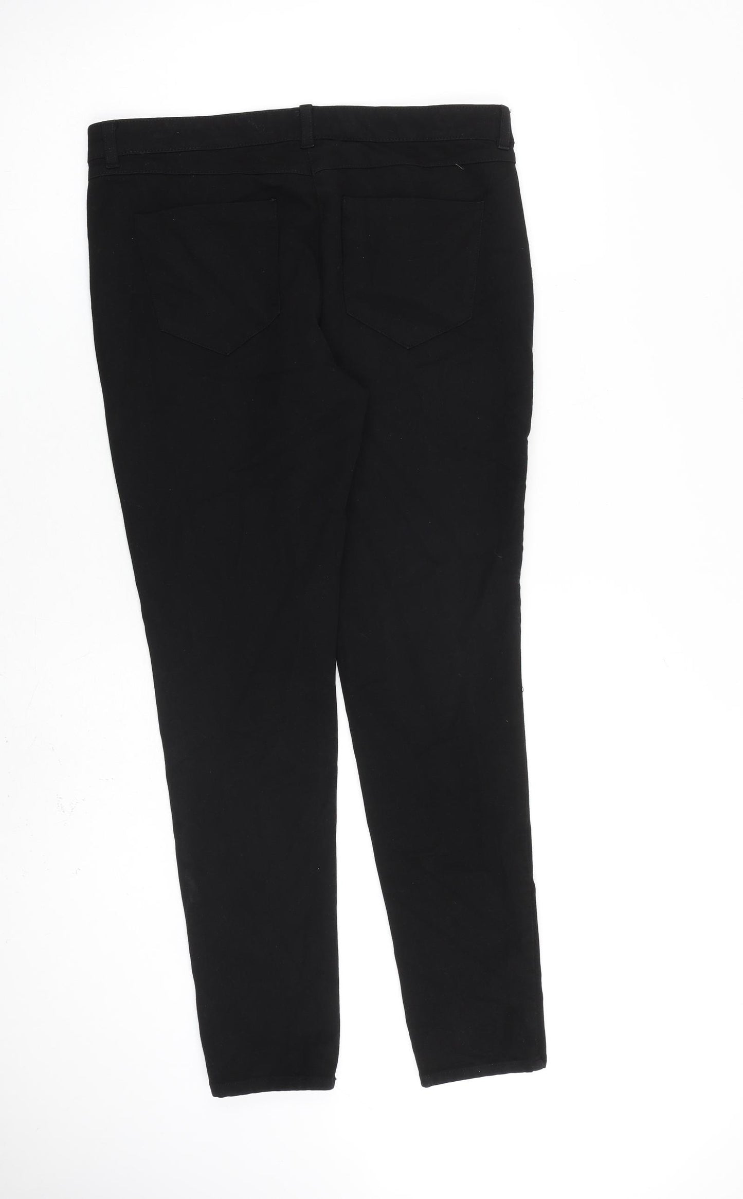 H&M Womens Black Cotton Skinny Jeans Size 12 L29 in Regular Zip