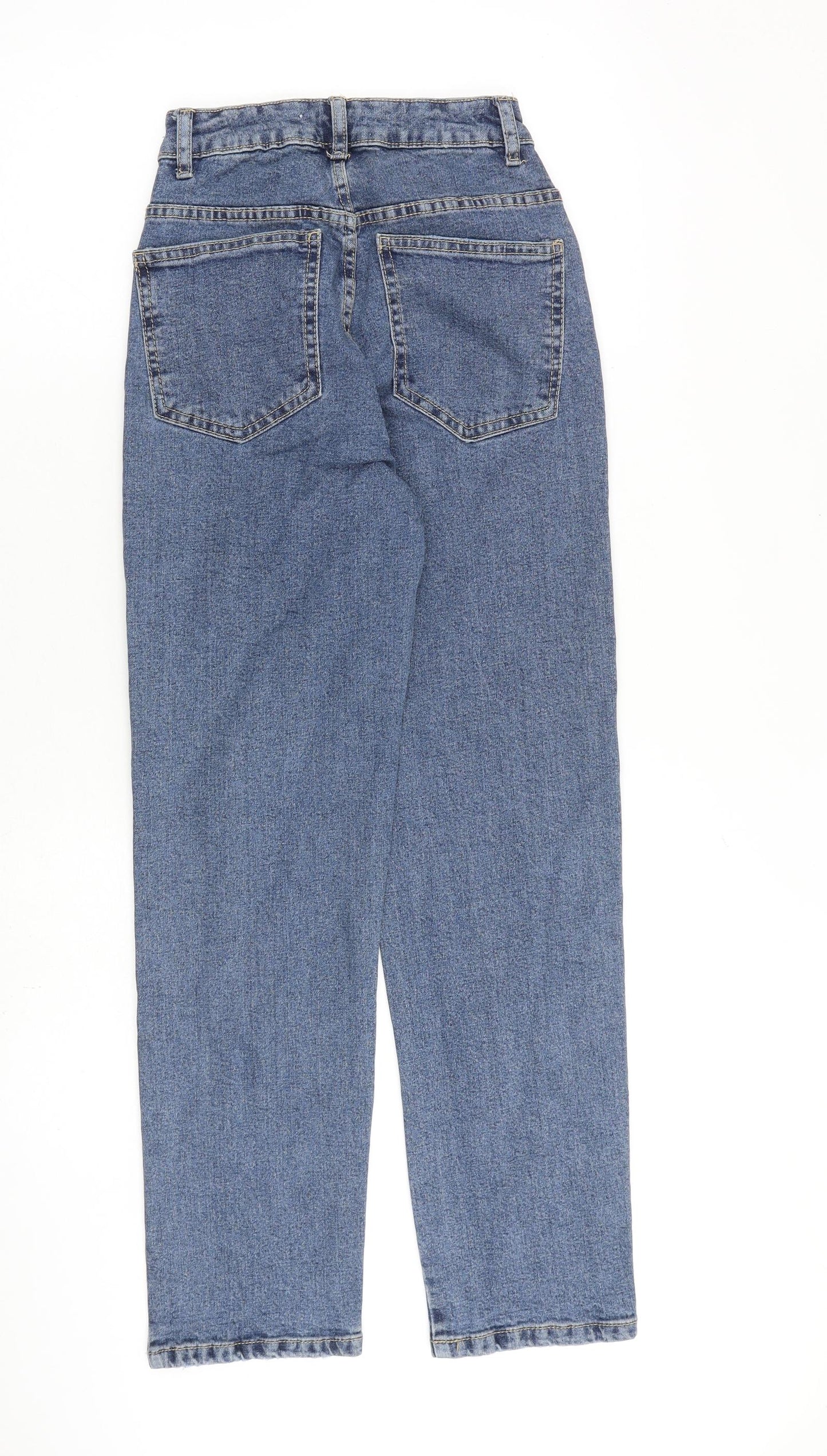 Cotton On Womens Blue Cotton Straight Jeans Size 8 L27 in Regular Zip