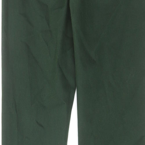 H&M Womens Green Cotton Straight Jeans Size 14 L30 in Regular Zip